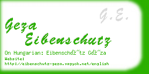 geza eibenschutz business card